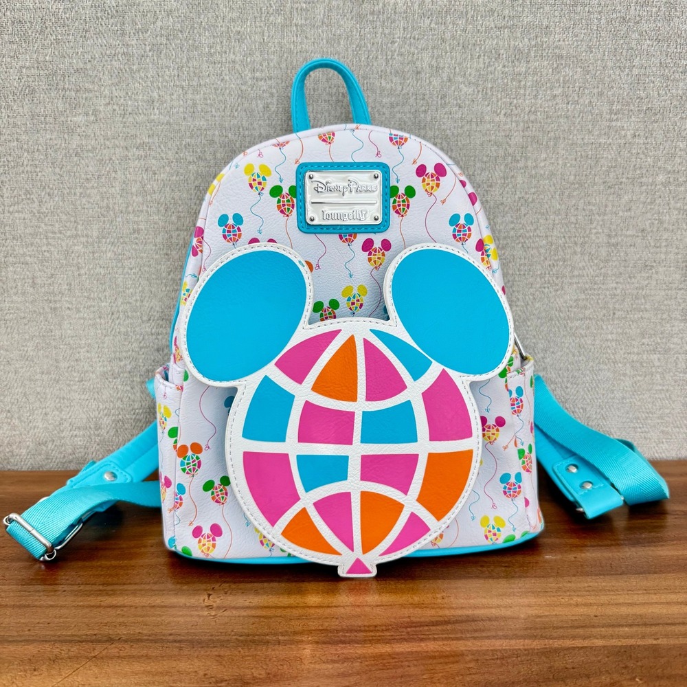 Disney Parks Loungefly Mickey Mouse Balloon Globe Mini Backpack 50th Anniversary